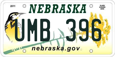 NE license plate UMB396