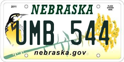 NE license plate UMB544