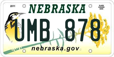 NE license plate UMB878