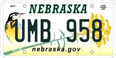 NE license plate UMB958
