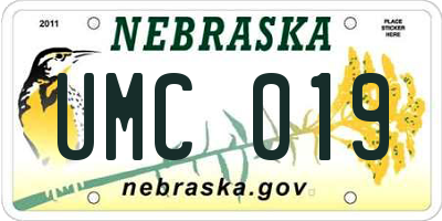 NE license plate UMC019