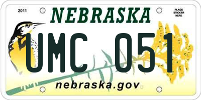 NE license plate UMC051
