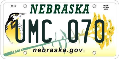 NE license plate UMC070