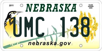 NE license plate UMC138
