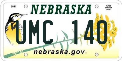 NE license plate UMC140