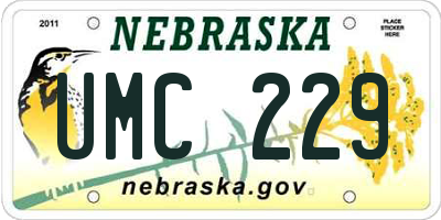 NE license plate UMC229
