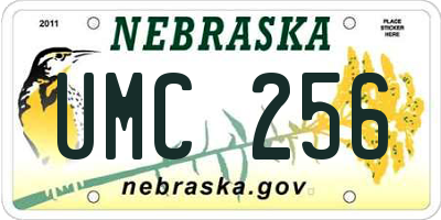 NE license plate UMC256