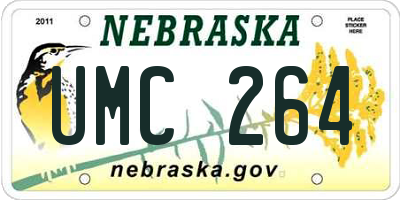 NE license plate UMC264