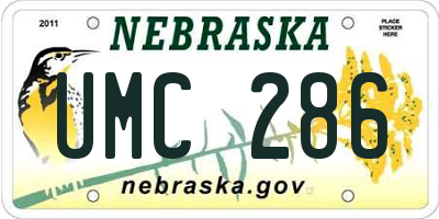 NE license plate UMC286