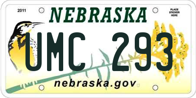 NE license plate UMC293