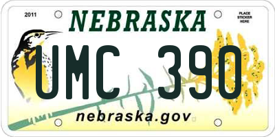 NE license plate UMC390