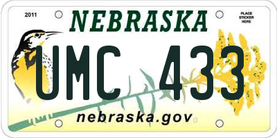 NE license plate UMC433
