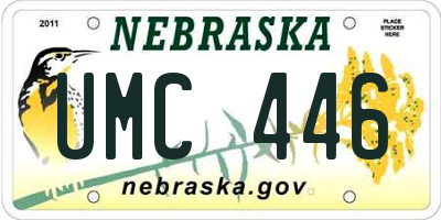 NE license plate UMC446