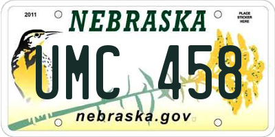 NE license plate UMC458