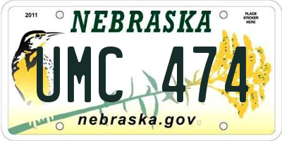 NE license plate UMC474
