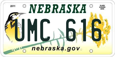 NE license plate UMC616