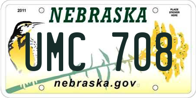 NE license plate UMC708