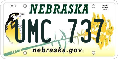 NE license plate UMC737