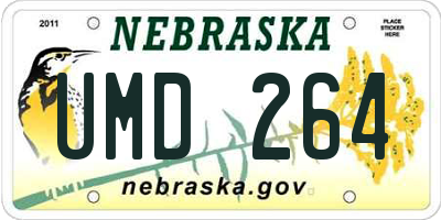NE license plate UMD264