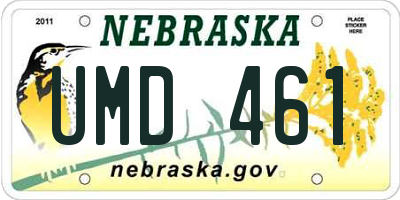 NE license plate UMD461