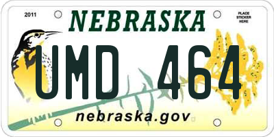 NE license plate UMD464