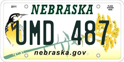 NE license plate UMD487