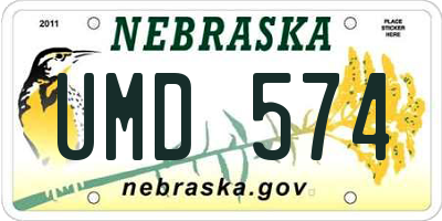NE license plate UMD574