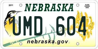 NE license plate UMD604