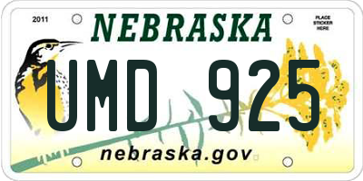 NE license plate UMD925