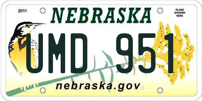 NE license plate UMD951