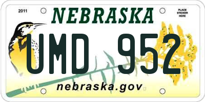 NE license plate UMD952