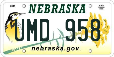 NE license plate UMD958