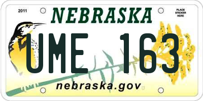 NE license plate UME163