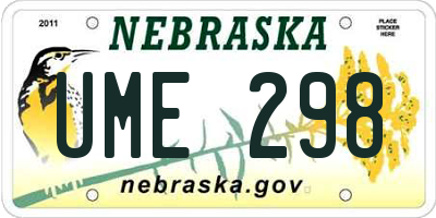 NE license plate UME298