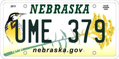 NE license plate UME379