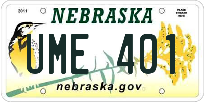 NE license plate UME401