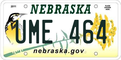 NE license plate UME464