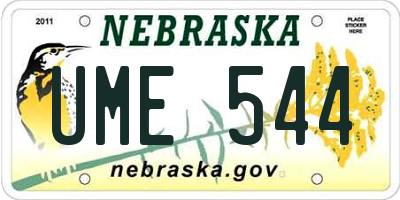 NE license plate UME544