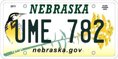 NE license plate UME782