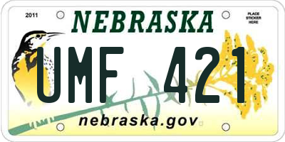 NE license plate UMF421