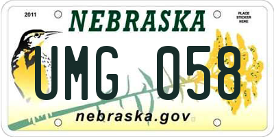 NE license plate UMG058