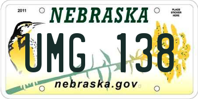 NE license plate UMG138