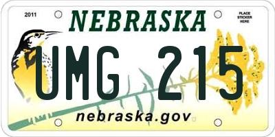 NE license plate UMG215