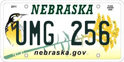 NE license plate UMG256