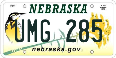 NE license plate UMG285
