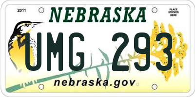 NE license plate UMG293