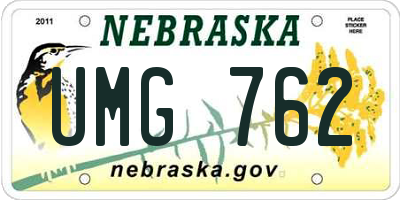 NE license plate UMG762
