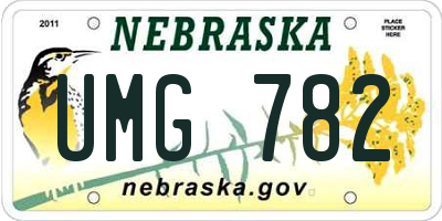 NE license plate UMG782