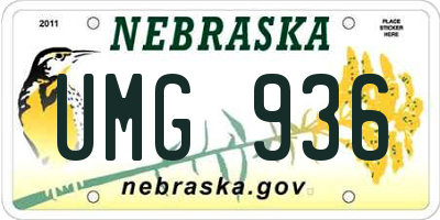 NE license plate UMG936