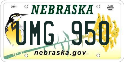 NE license plate UMG950